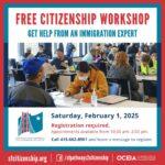 Free citizenship workshop in San Francisco February 1, 2025